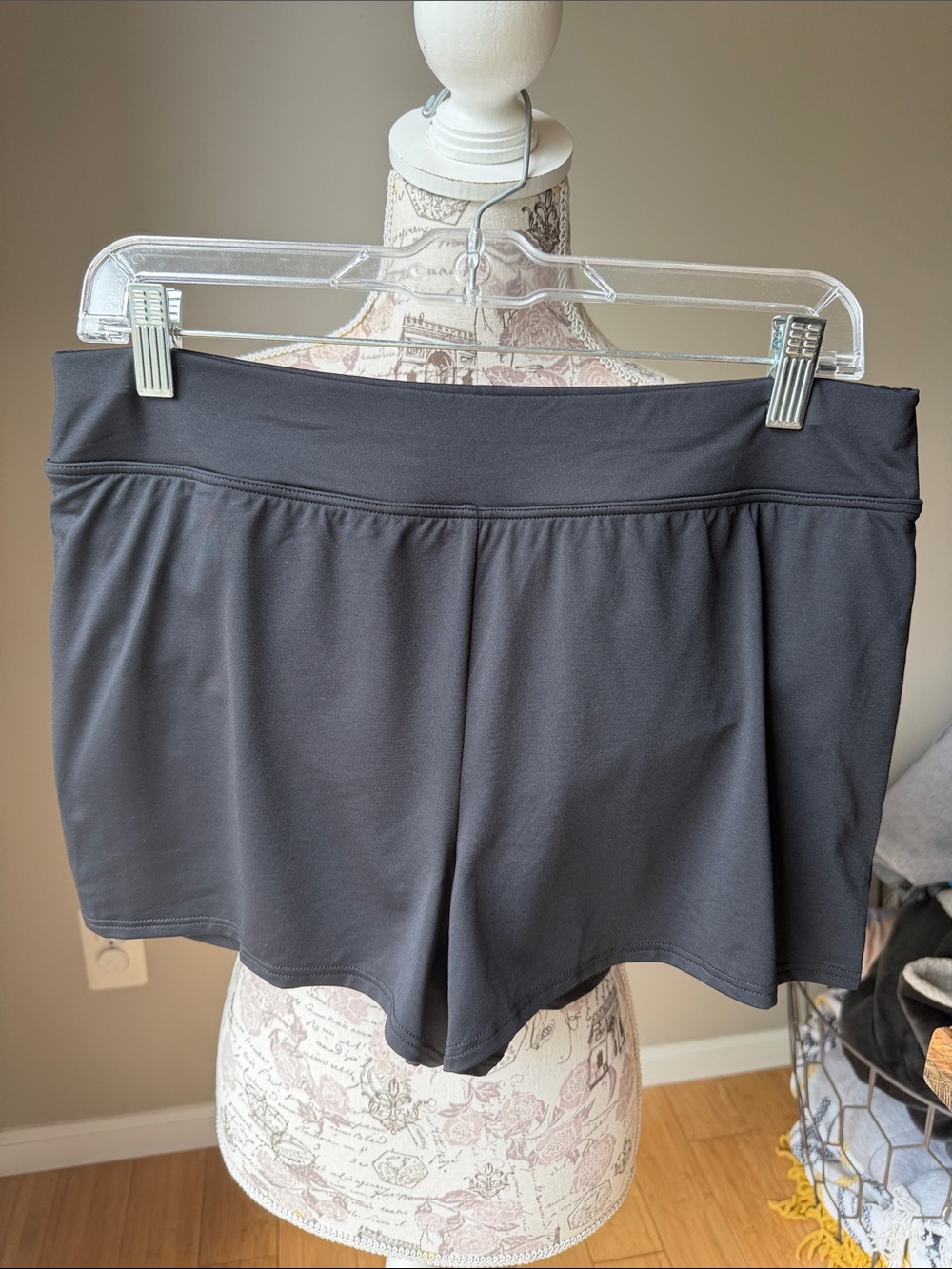 Lands’ End Athletic Black Swim Shorts w/ Built in Liner